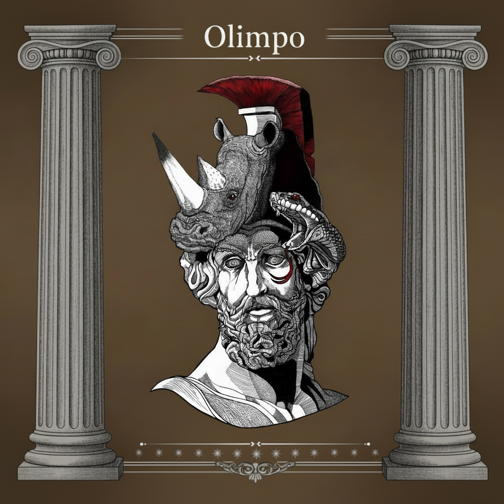 Olimpo con colonne greche