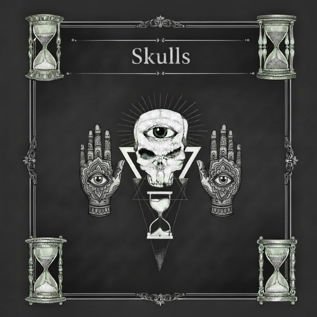 Skulls con mani mehndi