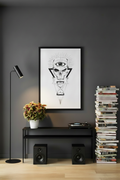 Stampa illustrazione Tempo e Polvere, arte surreale vanitas dotwork bianco e nero, Francesco Pulinas
